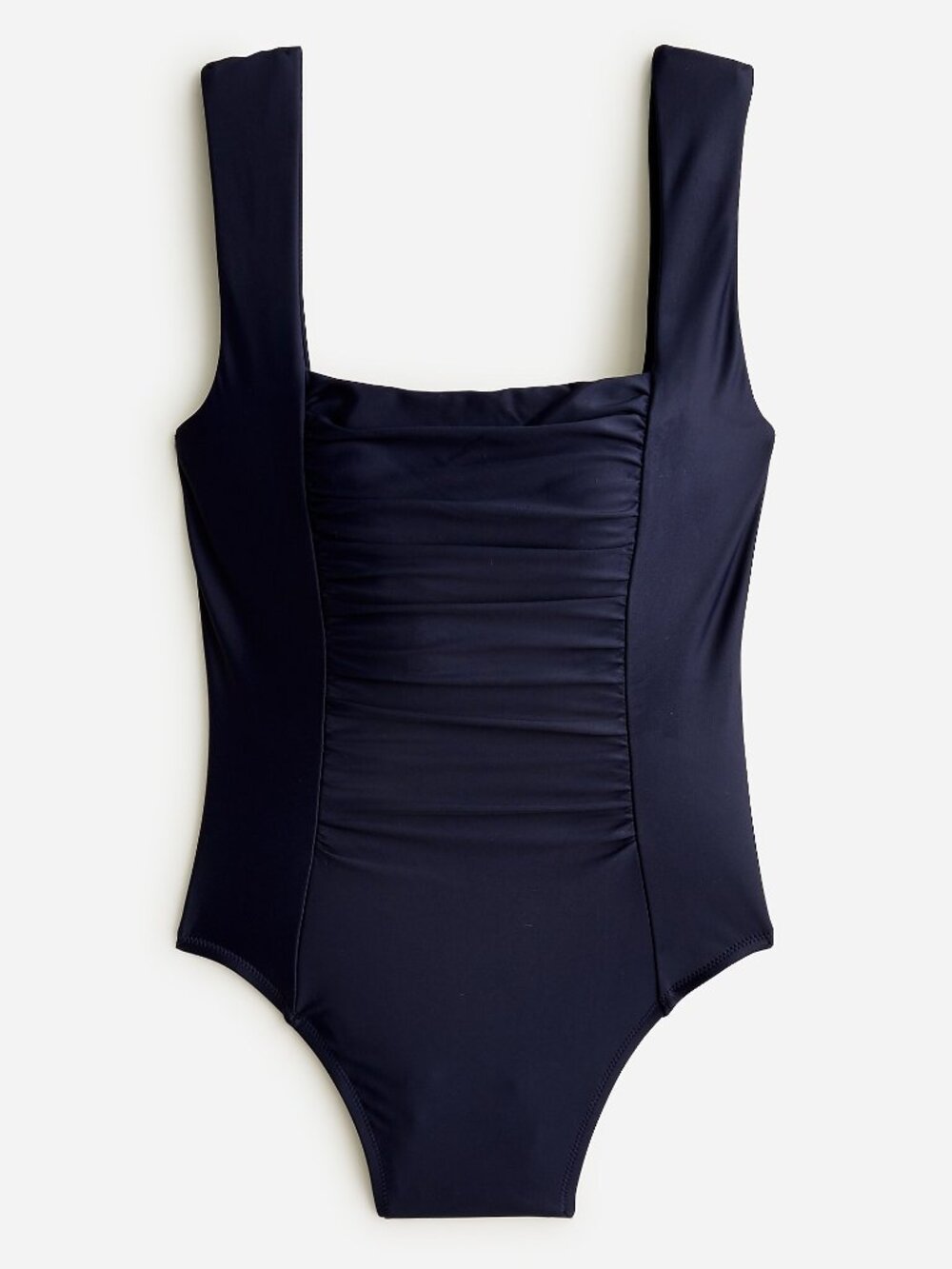 NWT J. Crew Size 6 Navy Blue Ruched Square Neck One-Piece Swim Suit NEW